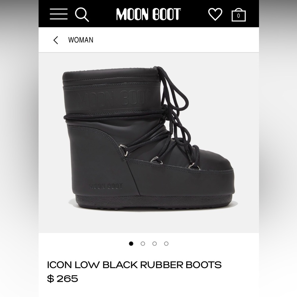 Moon Boot Icon Low Black Rubber Boots